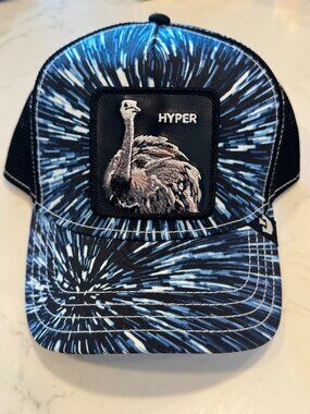Goorin Bros Hyper Speed Ostrich Hat Friday Drop #102 Blue Trucker Snapback